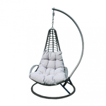 Poltrona Sospesa da Giardino in Wicker,Acciaio cm 105x105x186 - WILLOUGHBY