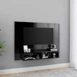 vidaXL Mobile Porta TV a Muro Nero Lucido 120x23,5x90cm Truciolato