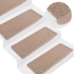 vidaXL Tappetini Autoadesivi per Scale 15 pz 65x24,5x3,5 cm Beige