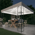 vidaXL Gazebo da Giardino con Luci a Stringa LED 3x3 m Bianco