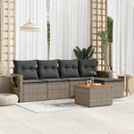 vidaXL Set Divano da Giardino 6 pz con Cuscini Grigio in Polyrattan