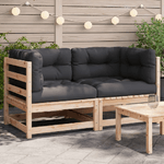 vidaXL Divani Angolari da Giardino con Cuscini 2pz Legno Massello Pino