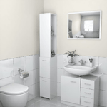 vidaXL Armadietto da Bagno Bianco Lucido 25x25x170 cm in Truciolato