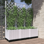 vidaXL Fioriera da Giardino con Graticcio Bianco 120x40x136 cm PP