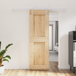 vidaXL Porta Scorrevole con Set Hardware 70x210 cm Legno Massello Pino