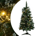 vidaXL Albero di Natale Artificiale con Supporto e LED Verde 90 cm PVC