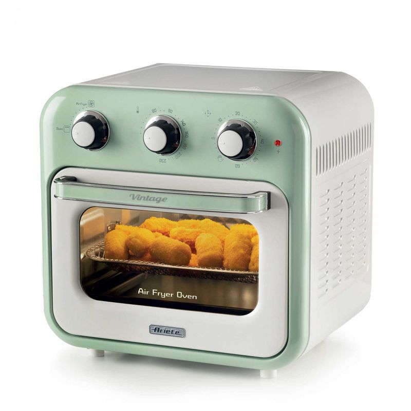 Ariete-4632-Friggitrice-ad-aria-e-forno-Vintage-1400W-2in1-Capacita-16L-Accessori-inclusi-Timer-60-minuti-Doppio-vetro-Verde