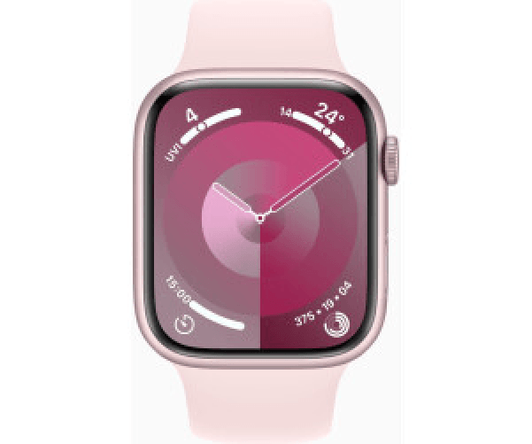 Apple-Watch-Series-9-GPS-Cassa-45mm-in-Alluminio-Rosa-con-Cinturino-Sport-Rosa-Confetto---M-L