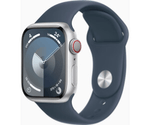 Apple-Watch-Series-9-GPS---Cellular-Cassa-41mm-in-Alluminio-Argento-con-Cinturino-Sport-Blu-Tempesta---M-L