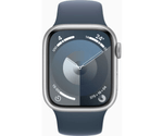 Apple-Watch-Series-9-GPS---Cellular-Cassa-41mm-in-Alluminio-Argento-con-Cinturino-Sport-Blu-Tempesta---M-L