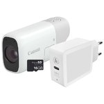 Canon PowerShot ZOOM, fotocamera compatta in stile monocolo, kit essenziale, bianco