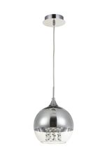 Lampadaro-Contemporaneo-Fermi-Metallo-Nichel-1-Luce-Diffusore-Vetro-Trasparente