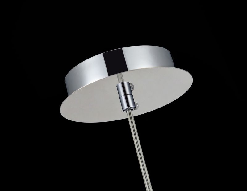 Lampadaro-Contemporaneo-Fermi-Metallo-Nichel-1-Luce-Diffusore-Vetro-Trasparente