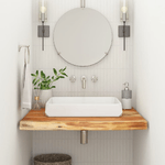 Piano Bagno 70x60x2,5 cm Rettangolare Legno Massello di Acacia