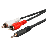 Microconnect AUDLC5G cavo audio 5 m 3.5mm 2 x RCA Nero