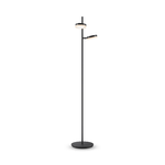 Piantana Lampada Da Terra Moderno Fad Metallo Nero Acrilico 2 Luci Led 12W