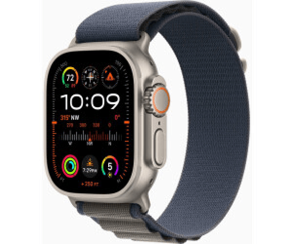 Apple-Watch-Ultra-2-GPS---Cellular-Cassa-49m-in-Titanio-con-Blu-Alpine-Loop---Medium