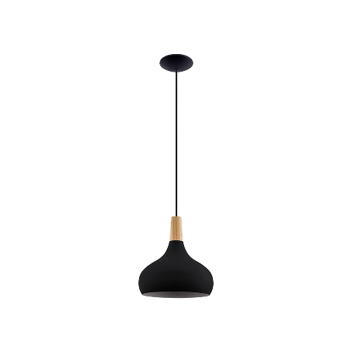 Lampadario-Contemporaneo-Sabinar-Medio-1-Luce-Metallo-Nero-E-Marrone