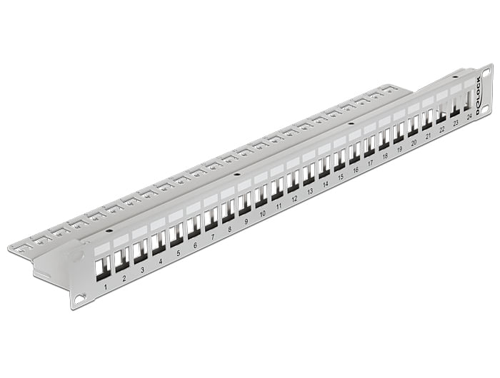 Delock-19--Keystone-patch-panel-24-porte-grigio