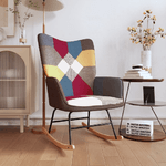 vidaXL Sedia a Dondolo in Tessuto Patchwork