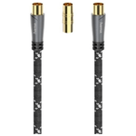 Hama-Cavo-antenna-M-F-con-adattatore-M-M-15-metri-120-dB-TPE-connettori-dorati-ferrite-nero