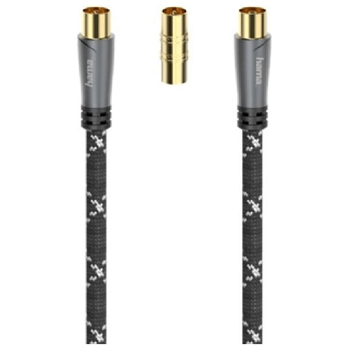 Hama-Cavo-antenna-M-F-con-adattatore-M-M-15-metri-120-dB-TPE-connettori-dorati-ferrite-nero