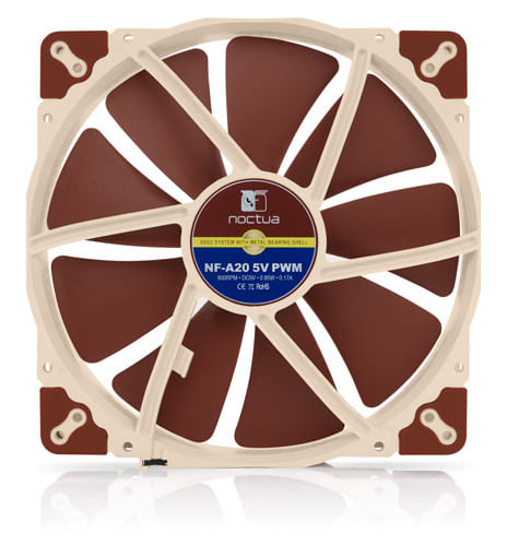 Noctua-NF-A20-5V-PWM-Fan-1-pack-Beige-Brun-200-mm