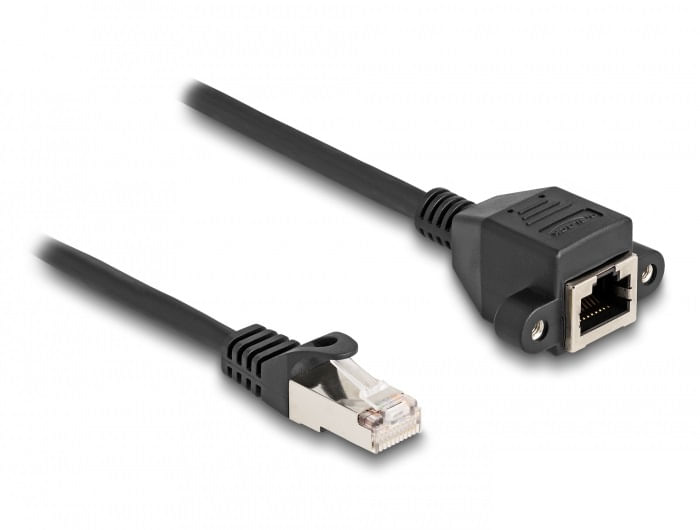 Delock-Cavo-di-prolunga-RJ50-maschio-femmina-S-FTP-da-1-m-nero