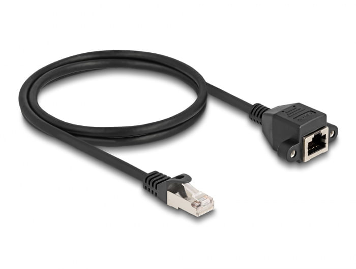 Delock-Cavo-di-prolunga-RJ50-maschio-femmina-S-FTP-da-1-m-nero
