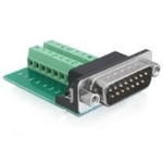 DeLOCK 65275 adattatore per inversione del genere dei cavi Sub-D 15 pin Gameport 16 pin Terminal block Verde