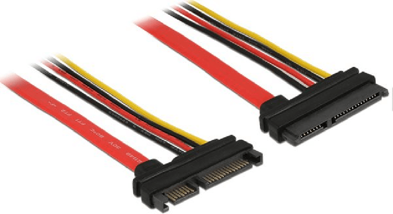 Delock-Cavo-di-prolunga-SATA-6-Gb-s-spina-a-22-pin--presa-SATA-a-22-pin--5-V-12-V--10-cm