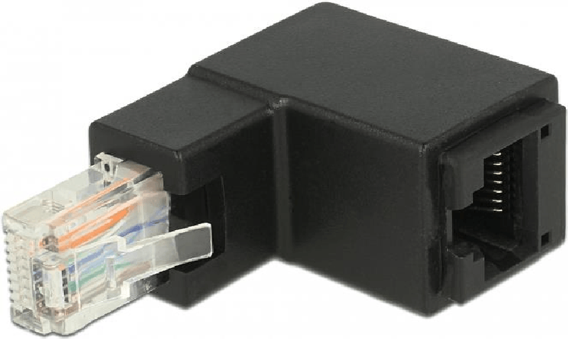 Delock-Adattatore-RJ45-maschio-angolato-verso-l-alto-a-RJ45-femmina-Cat.6-UTP