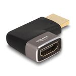 DeLOCK Adattatore HDMI maschio per femmina 90° angolato a sinistra 8K 60 Hz grigio metallo