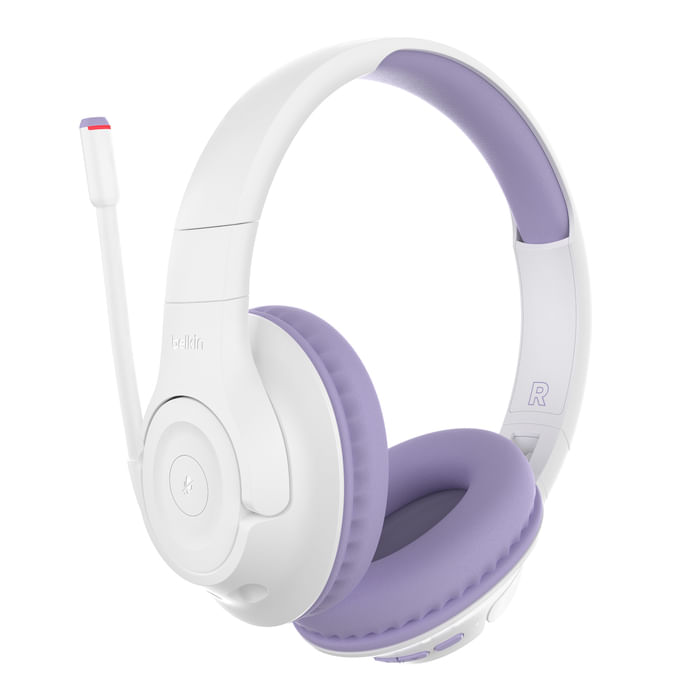 Belkin-SoundForm-Inspire-Cuffie-Wireless-Over-Ear-con-Microfono-Integrato-per-Bambini-Bianco-Lavanda