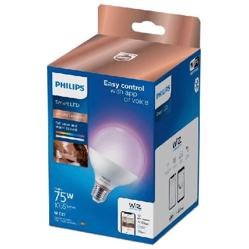 Philips-LED-Lampadina-Smart-Dimmerabile-Luce-Bianca-o-Colorata-Attacco-E27-75W-Globo