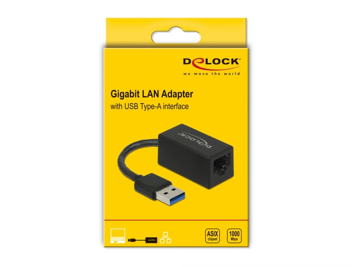 Delock-Adattatore-SuperSpeed-USB--USB-3.2-Gen-1--con-USB-di-tipo-A-maschio--Gigabit-LAN-10-100-1000-Mbps-nero-compatto