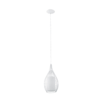 Eglo Lampadario Contemporaneo Razoni 1 Luce Acciaio Bianco