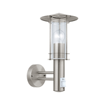 Eglo Applique Contemporanea Da Esterno Lisio 1 Luce Acciaio Inox Grigio Sensore