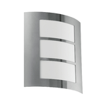 Eglo Applique Contemporanea Da Esterno City 1 Luce Acciaio Inox Grigio 3 Pannelli