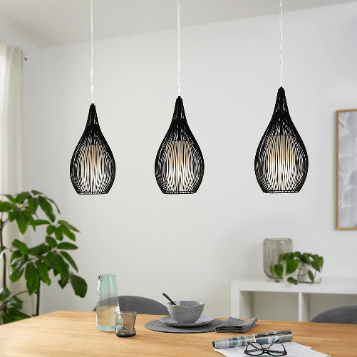 Lampadario-Contemporaneo-Razoni-3-Luci-Acciaio-Nero