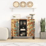 vidaXL Credenza con 2 Ante 90x33x75 cm in Legno Massello di Recupero