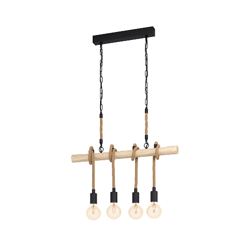 Lampadario-Industrial-Youngstown-4-Luci-Metallo-Nero-E-Marrone