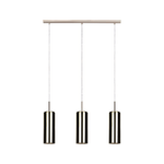 Eglo Lampadario Industrial Selvino 3 Luci Acciaio Grigio Opaco Diffusore Oro