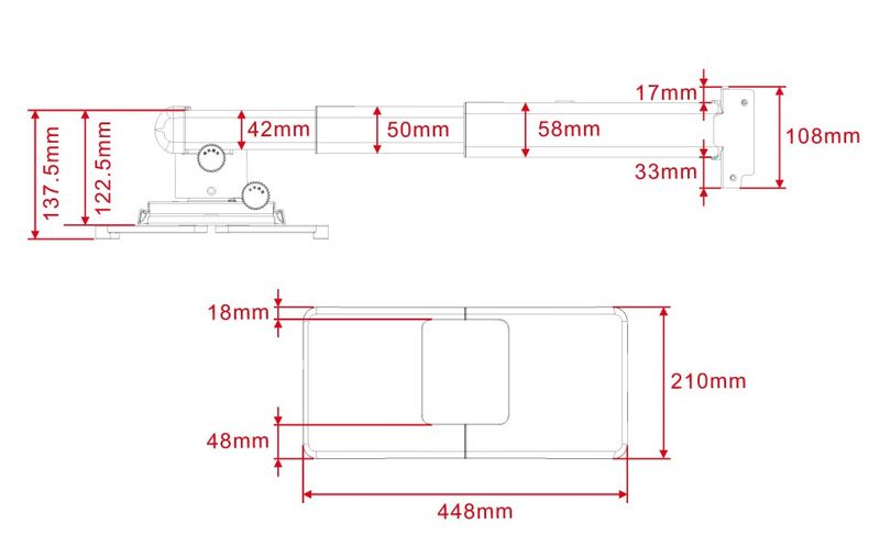 Nilox-MB9833-Parete-Bianco-supporto-per-proiettore