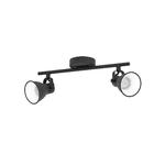 Eglo Spot Moderno Seras 2 In Acciaio Nero 2 Luci Gu10 3W Ip20