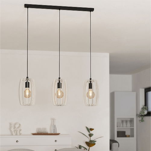 Lampadario-Industrial-Bajazzara-3-Luci-Acciaio-Nero-Diffusore-Grigio