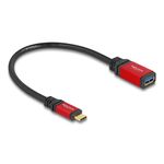 DeLOCK USB 10 Gbps Adattatore USB Type-C maschio per USB Tipo-A femmina 15 cm metallo rosso