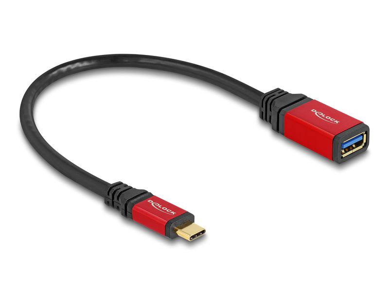 Delock-Adattatore-USB-10-Gbps-Spina-USB-Type-C-da-15-cm-rosso-in-metallo