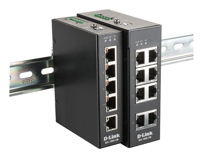 Switch-unmanageable-Industriale-8-Ports-10-100---Formato-Rail-DIN