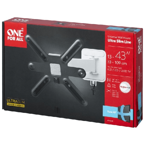 Oneforall-One-For-All-43\--TV-Wandhalterung-Slim-TURN-90-1092-cm--43---Nero-Grigio-Argento